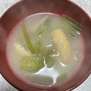 ほうれん草・絹ごし豆腐・油揚げの味噌汁